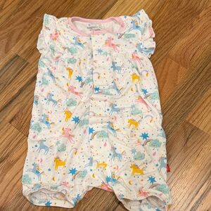 Magnetic Me Colorful Baby Romper with Unicorn Print, size 9-12months